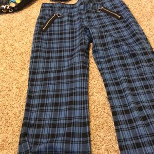blue plaid pants